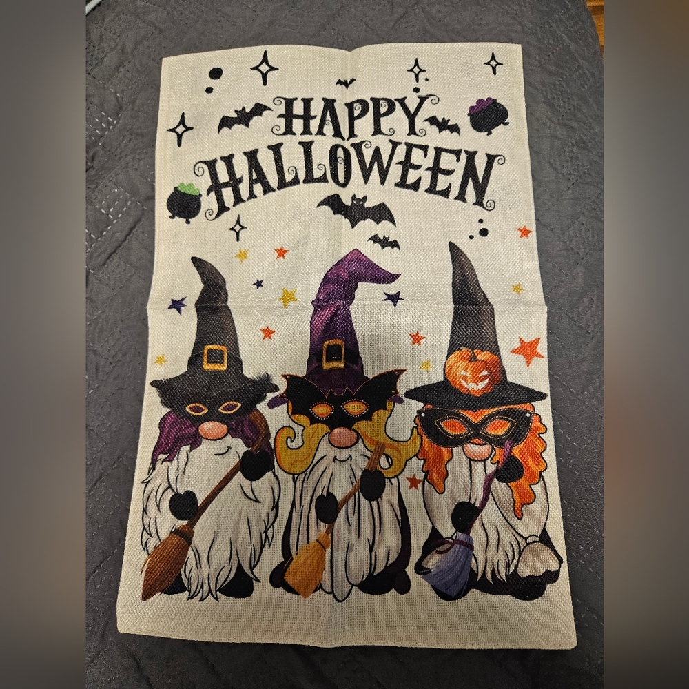 2 Pack! Fall/Halloween Gnome Yard Flags!